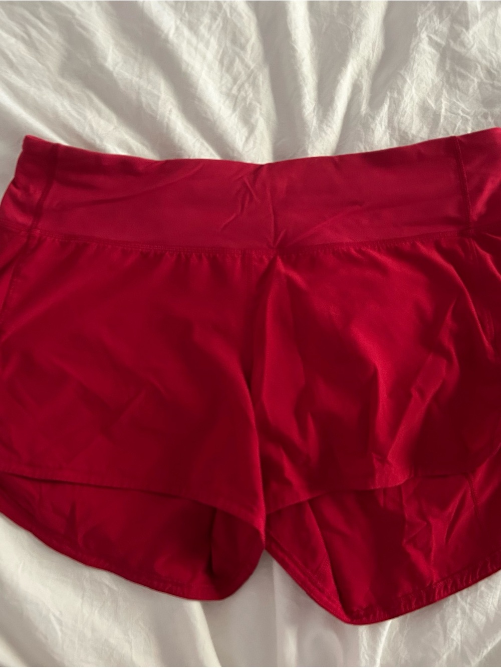 Lululemon red speed up shorts 4in inseam size 8